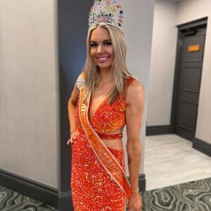 Orange Sequin Gown